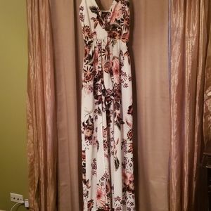 COPY - White flowered Shorts Romper